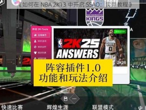 《如何在 NBA 2K13 中开启 SSAO：实用教程》