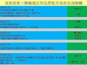 深度探索：黎幽魂石饰品搭配天地劫实战攻略