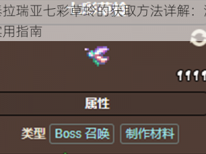 关于泰拉瑞亚七彩草蛉的获取方法详解：深入探索与实用指南