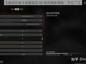 《使命召唤 9 帧数锁定 60 帧的独家揭秘：方法介绍》