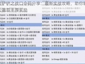 金铲铲之战口令码分享：最新实战攻略，助你轻松赢取丰厚奖励