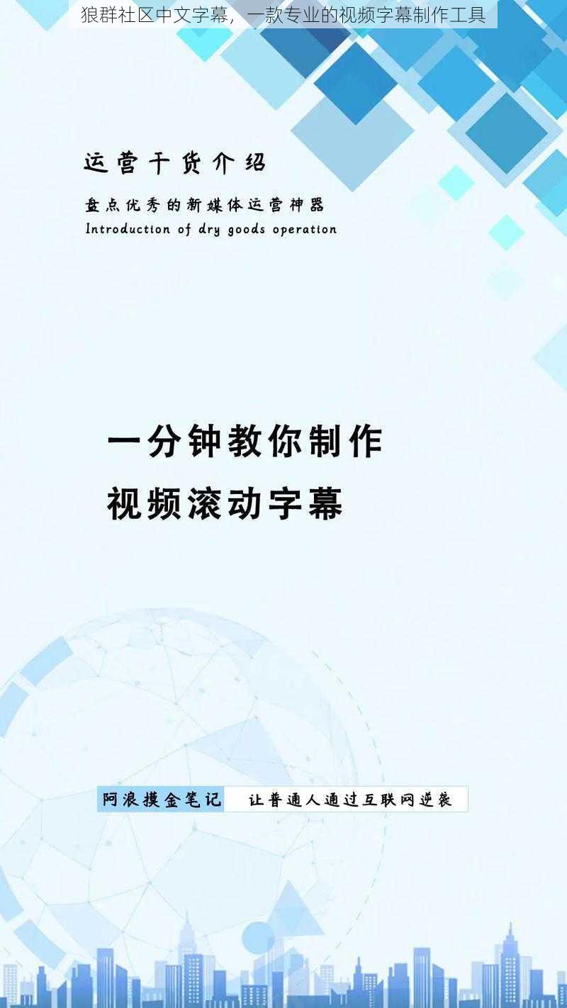 狼群社区中文字幕，一款专业的视频字幕制作工具