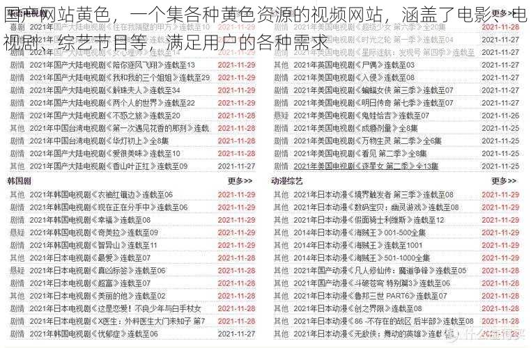 国产网站黄色，一个集各种黄色资源的视频网站，涵盖了电影、电视剧、综艺节目等，满足用户的各种需求