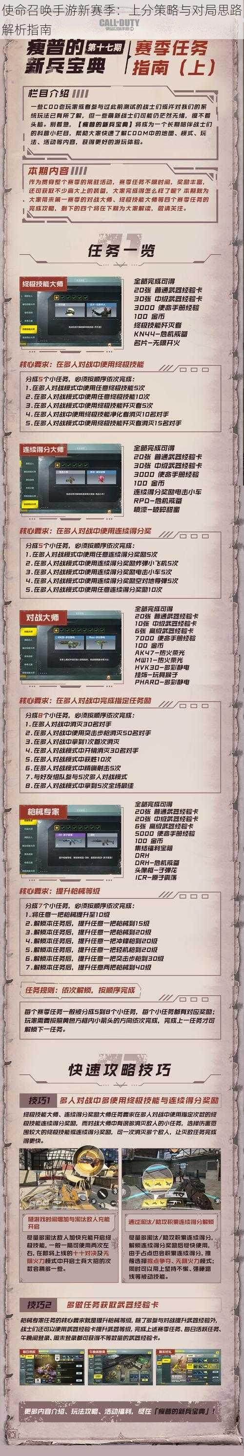 使命召唤手游新赛季：上分策略与对局思路解析指南