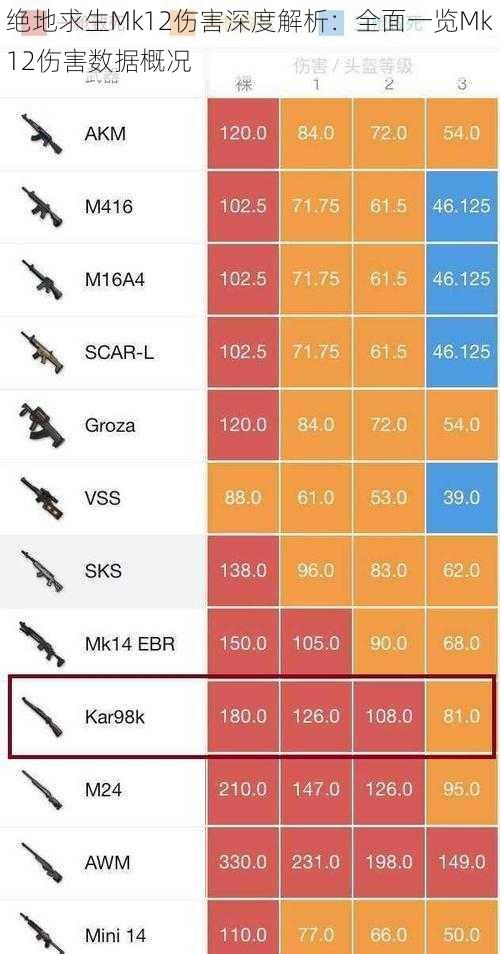 绝地求生Mk12伤害深度解析：全面一览Mk12伤害数据概况