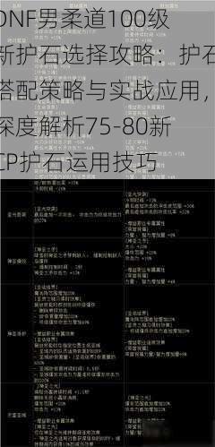 DNF男柔道100级新护石选择攻略：护石搭配策略与实战应用，深度解析75-80新CP护石运用技巧