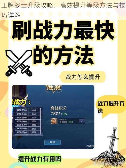 王牌战士升级攻略：高效提升等级方法与技巧详解