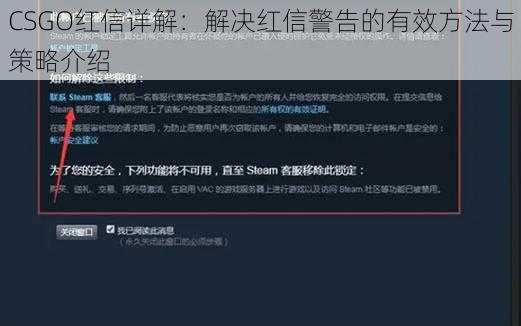 CSGO红信详解：解决红信警告的有效方法与策略介绍