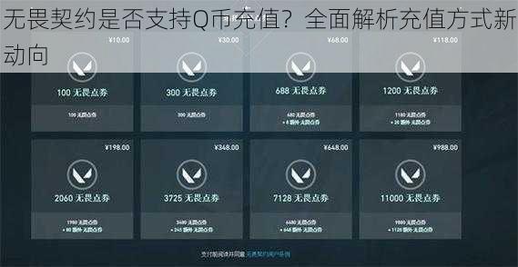 无畏契约是否支持Q币充值？全面解析充值方式新动向