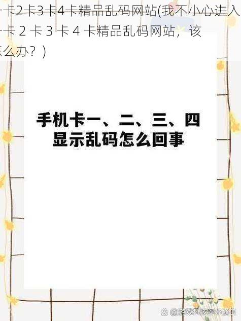 一卡2卡3卡4卡精品乱码网站(我不小心进入了一卡 2 卡 3 卡 4 卡精品乱码网站，该怎么办？)