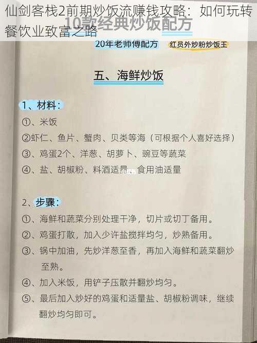 仙剑客栈2前期炒饭流赚钱攻略：如何玩转餐饮业致富之路