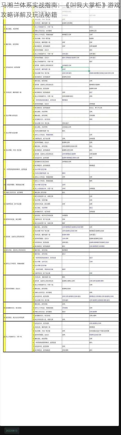 马湘兰体系实战指南：《叫我大掌柜》游戏攻略详解及玩法秘籍