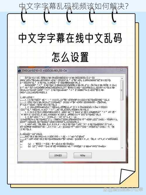 中文字字幕乱码视频该如何解决？