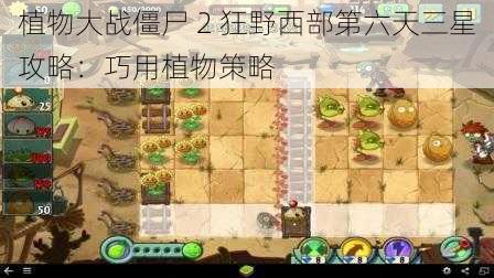 植物大战僵尸 2 狂野西部第六天三星攻略：巧用植物策略