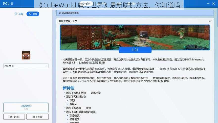 《CubeWorld 魔方世界》最新联机方法，你知道吗？