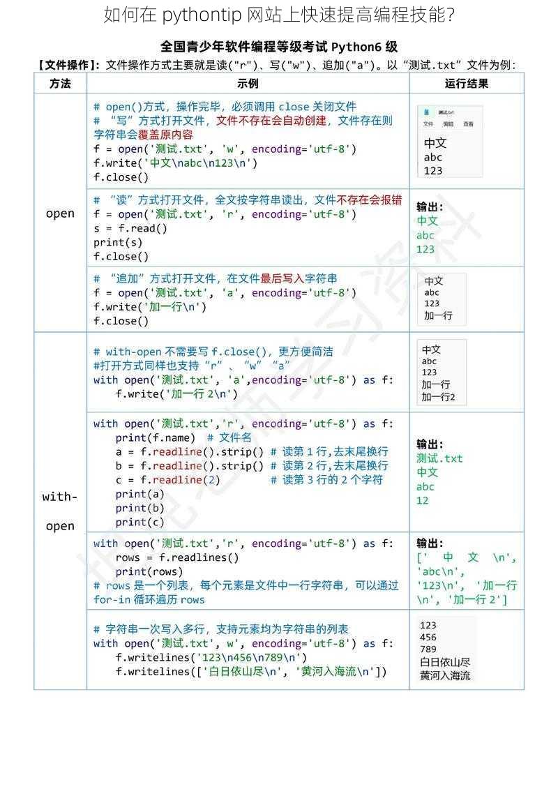 如何在 pythontip 网站上快速提高编程技能？