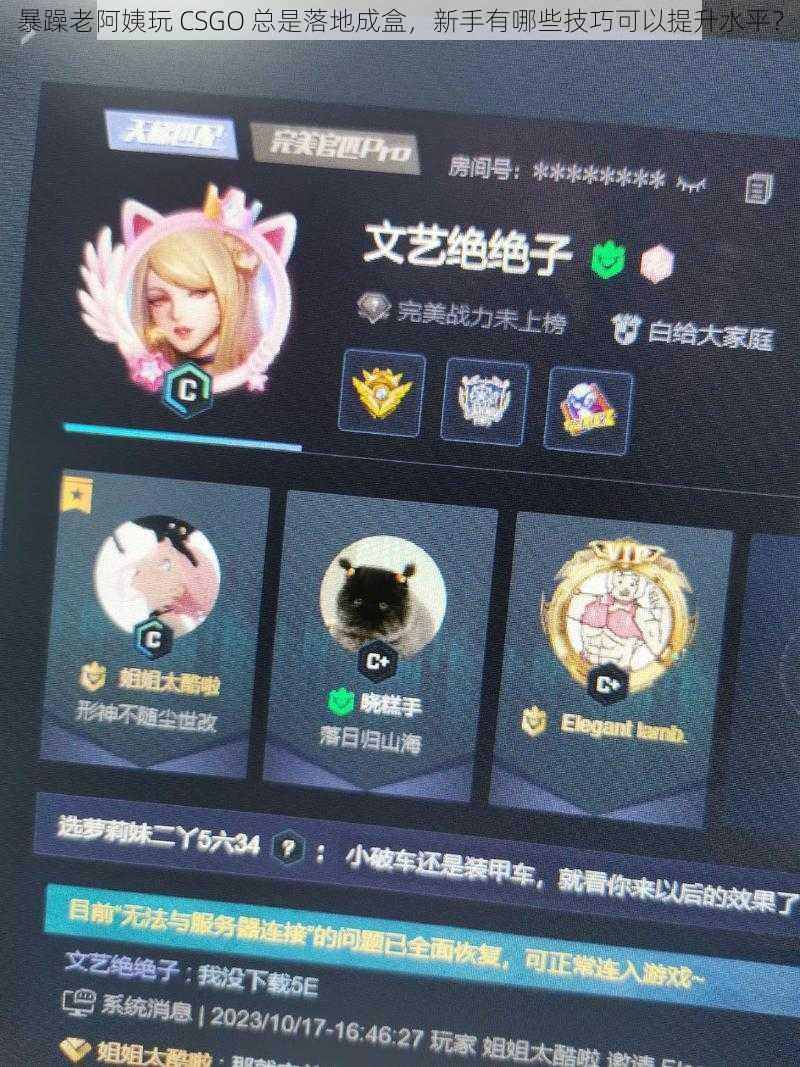 暴躁老阿姨玩 CSGO 总是落地成盒，新手有哪些技巧可以提升水平？