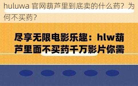 huluwa 官网葫芦里到底卖的什么药？为何不买药？