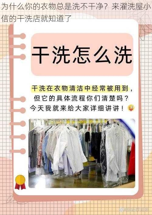 为什么你的衣物总是洗不干净？来濯洗屋小信的干洗店就知道了