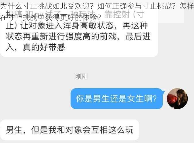 为什么寸止挑战如此受欢迎？如何正确参与寸止挑战？怎样在寸止挑战中获得更好的体验？