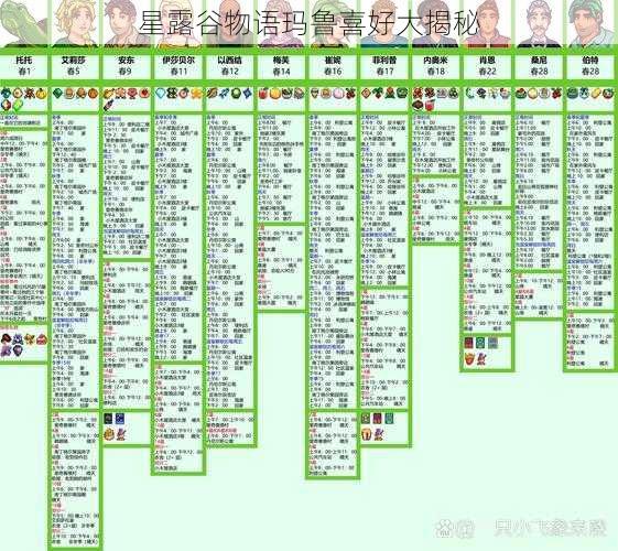 星露谷物语玛鲁喜好大揭秘