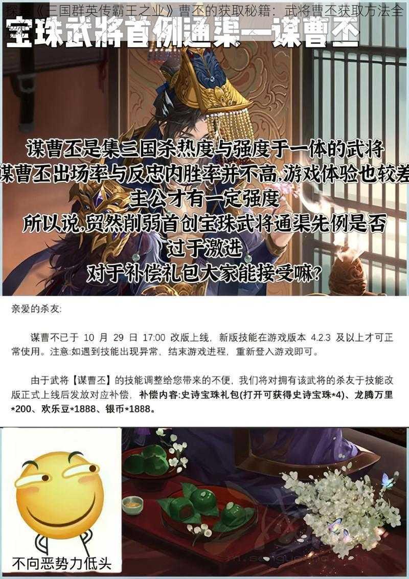 探索《三国群英传霸王之业》曹丕的获取秘籍：武将曹丕获取方法全解析